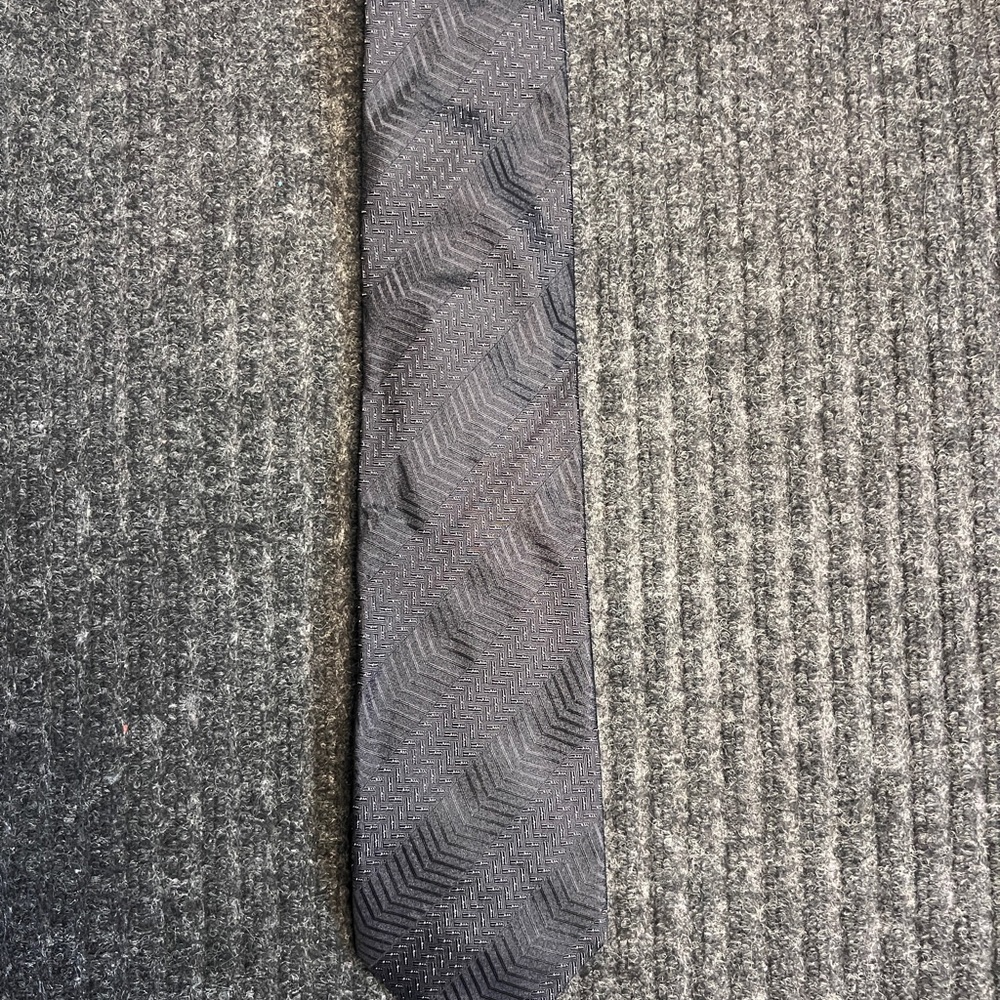 Canali black with white Chevron Men's Tie